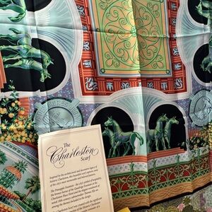 Charleston Equestrian Print Scarf Silk